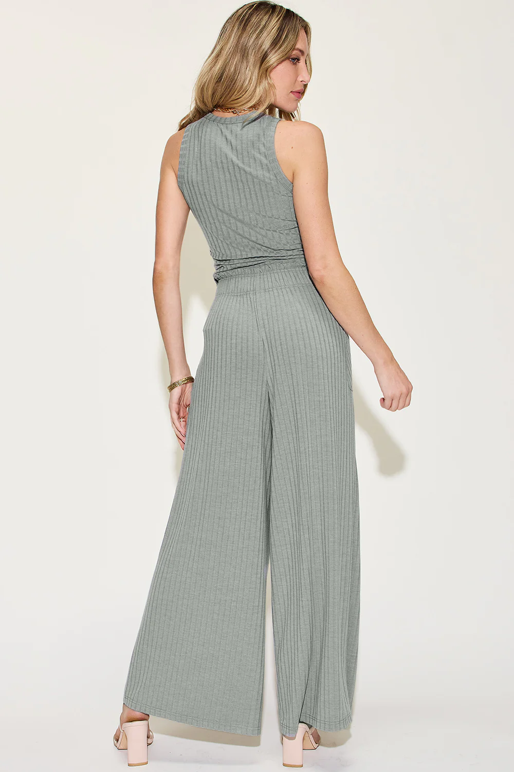 Ultimate Ribbed Stretch Wide Leg Pants Set - Image 4