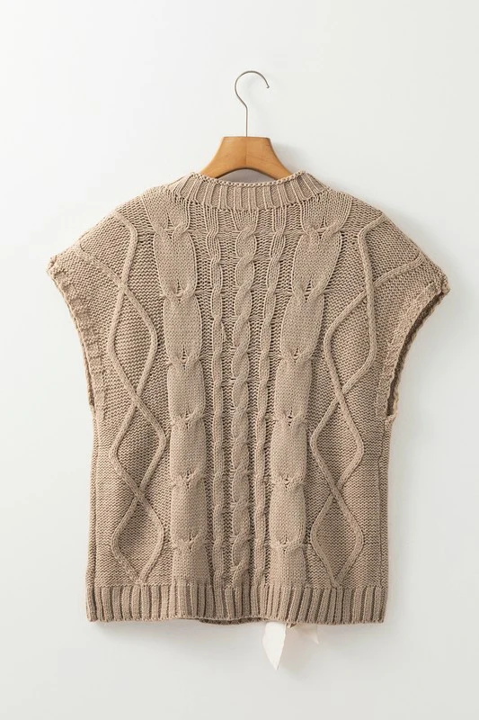 Cable Knit Satin Bowknot SPRING Sweater - Image 16