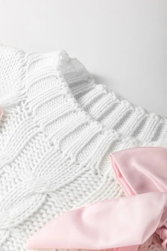 Cable Knit Satin Bowknot SPRING Sweater - Image 28