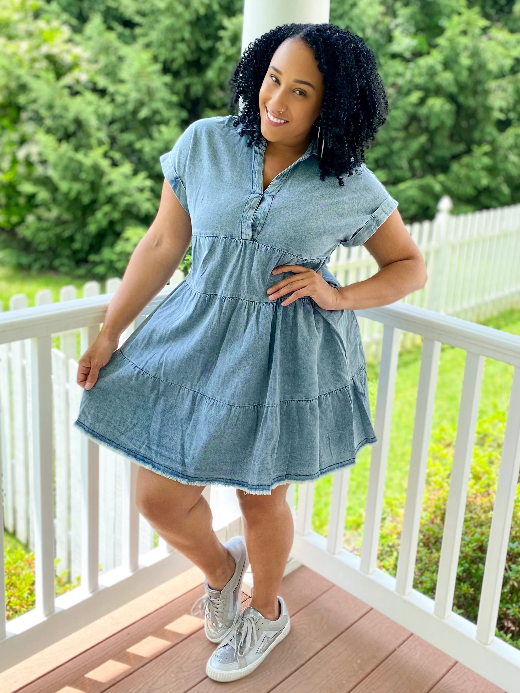 Denim Babydoll Dress - Image 3