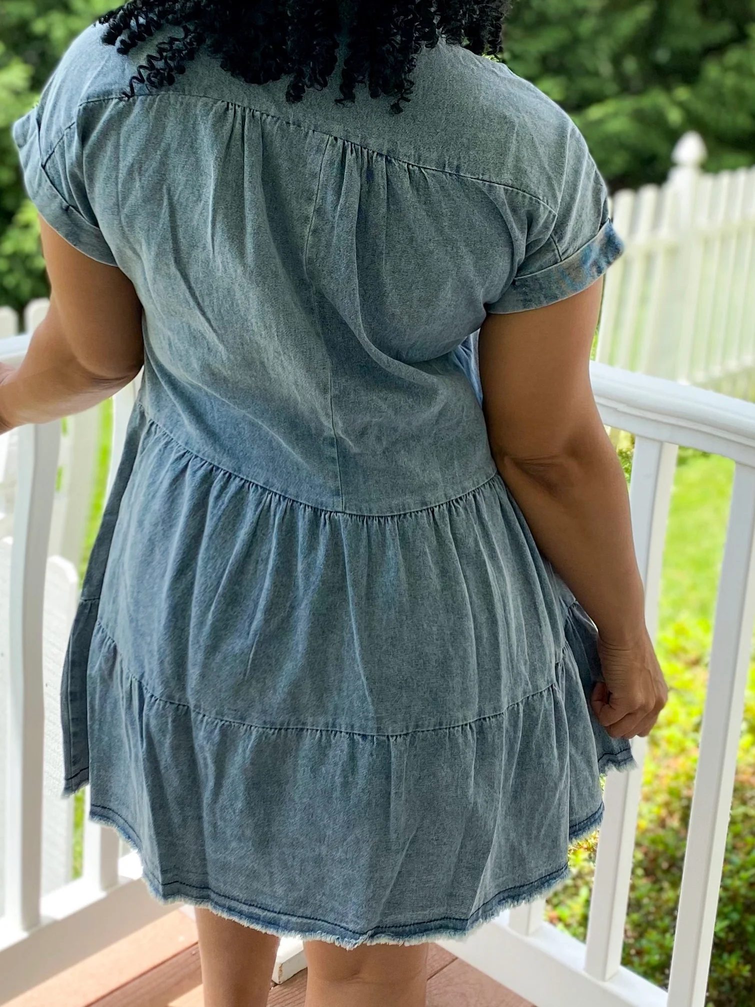 Denim Babydoll Dress - Image 4