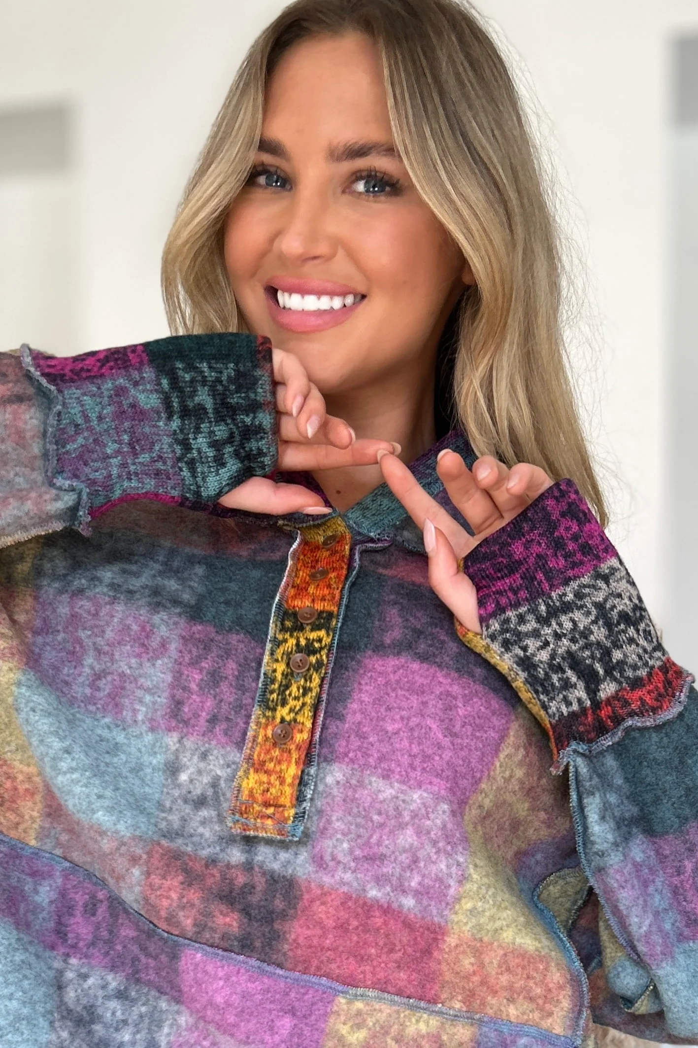 Plaid Dropped Shoulder Hoodie - Image 7