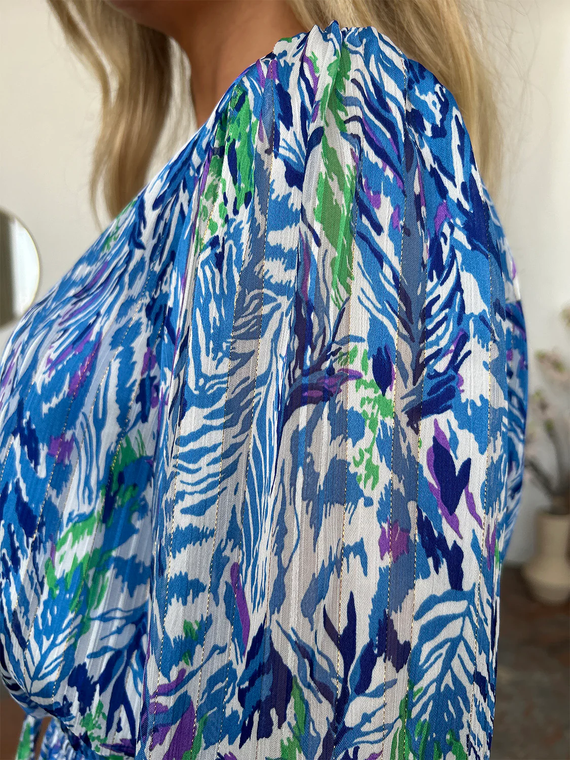 Vibrant Metallic Stripe Dress - Image 6