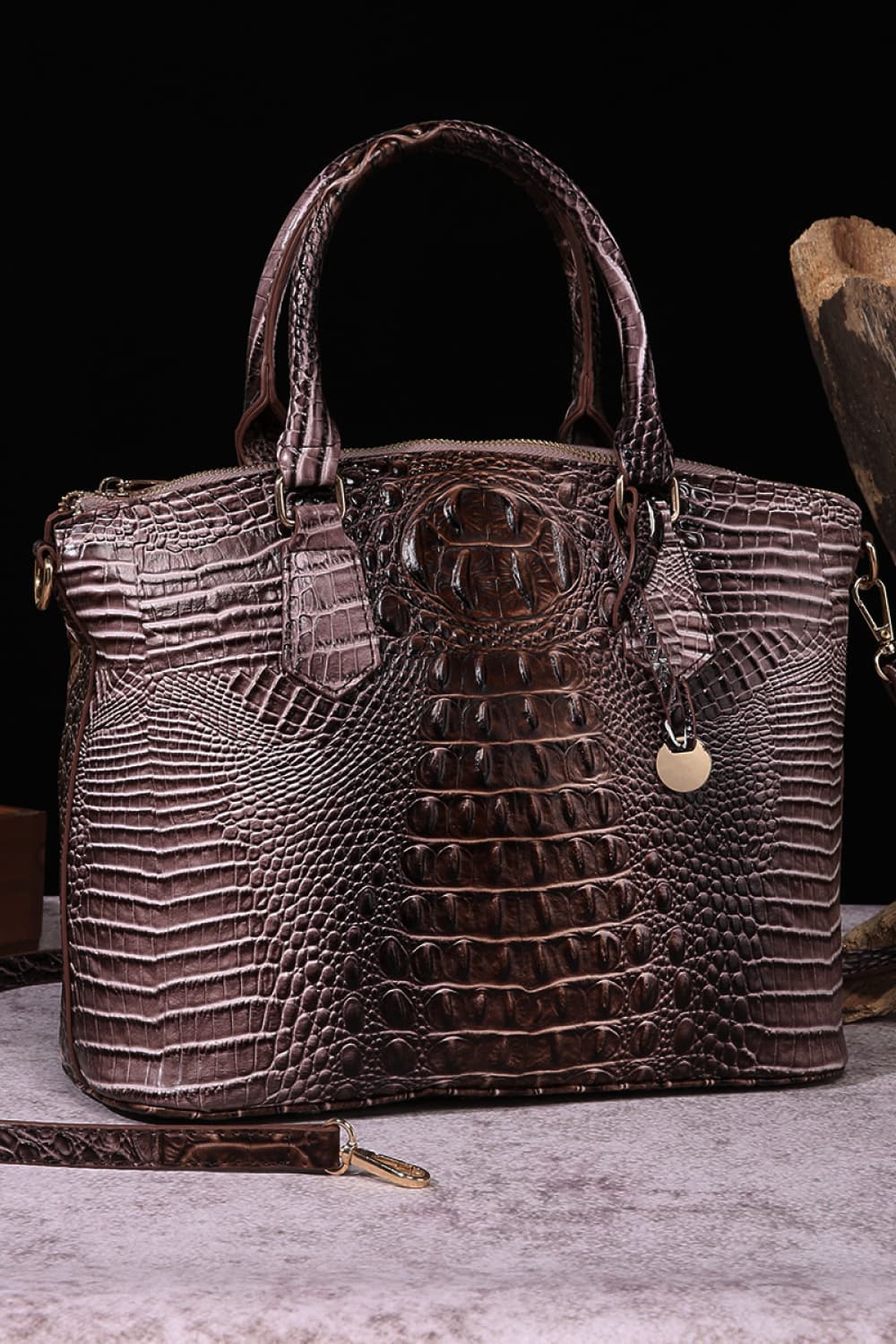 Gradient Faux Leather Handbag - Image 13