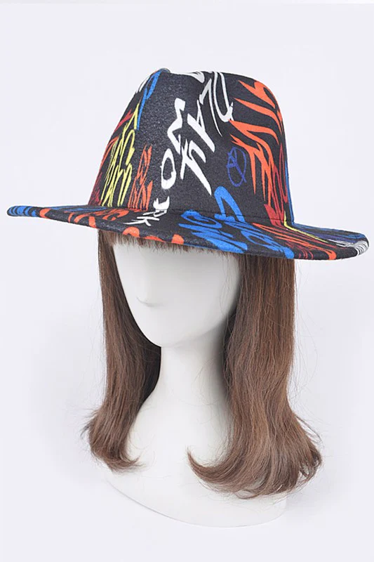 Graffiti Felt Blend Fedora - Image 3