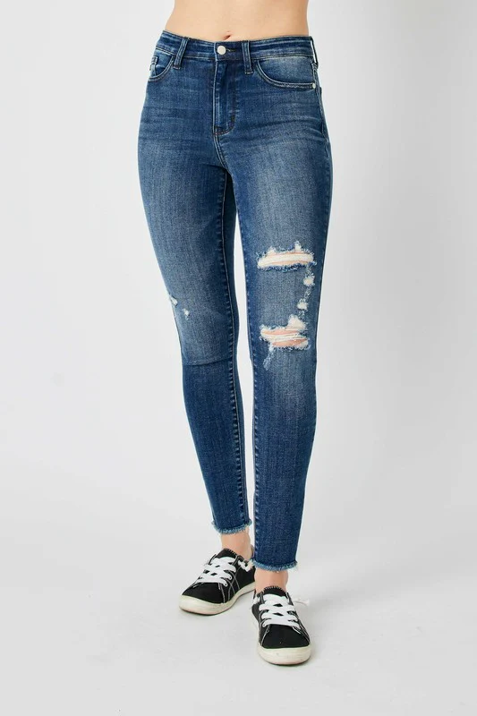 Judy Blue Full Size  High Waist Distressed Skinny Jeans - Image 3