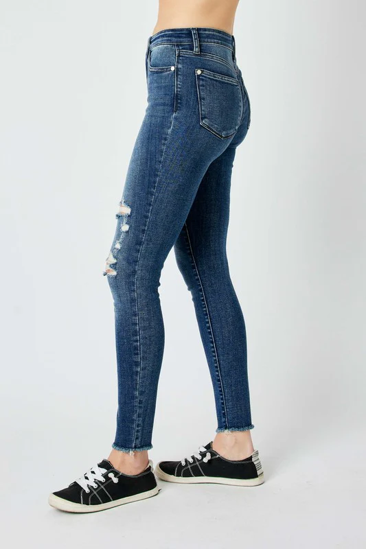 Judy Blue Full Size  High Waist Distressed Skinny Jeans - Image 5