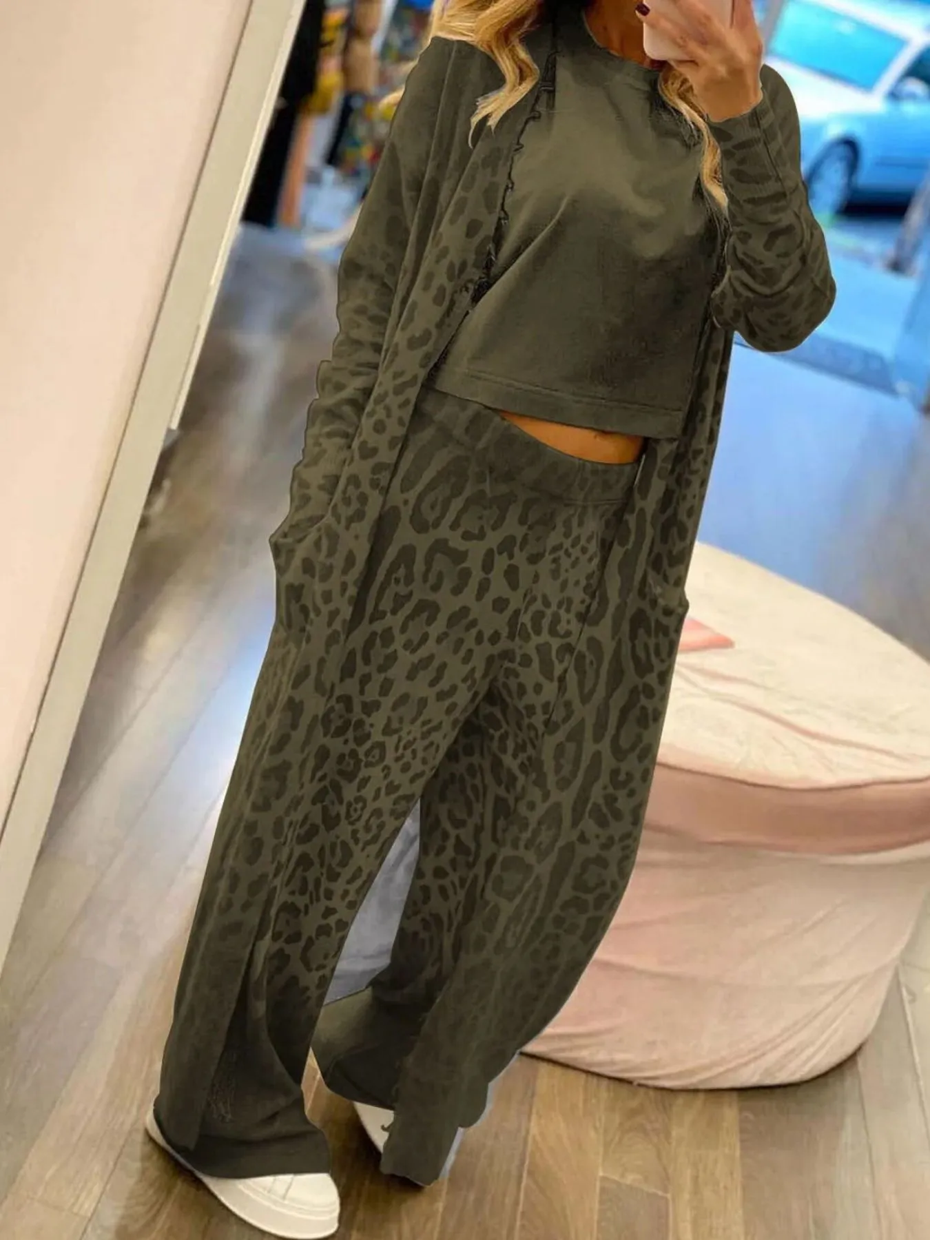 Leopard Cardigan and Pants Set - Image 5