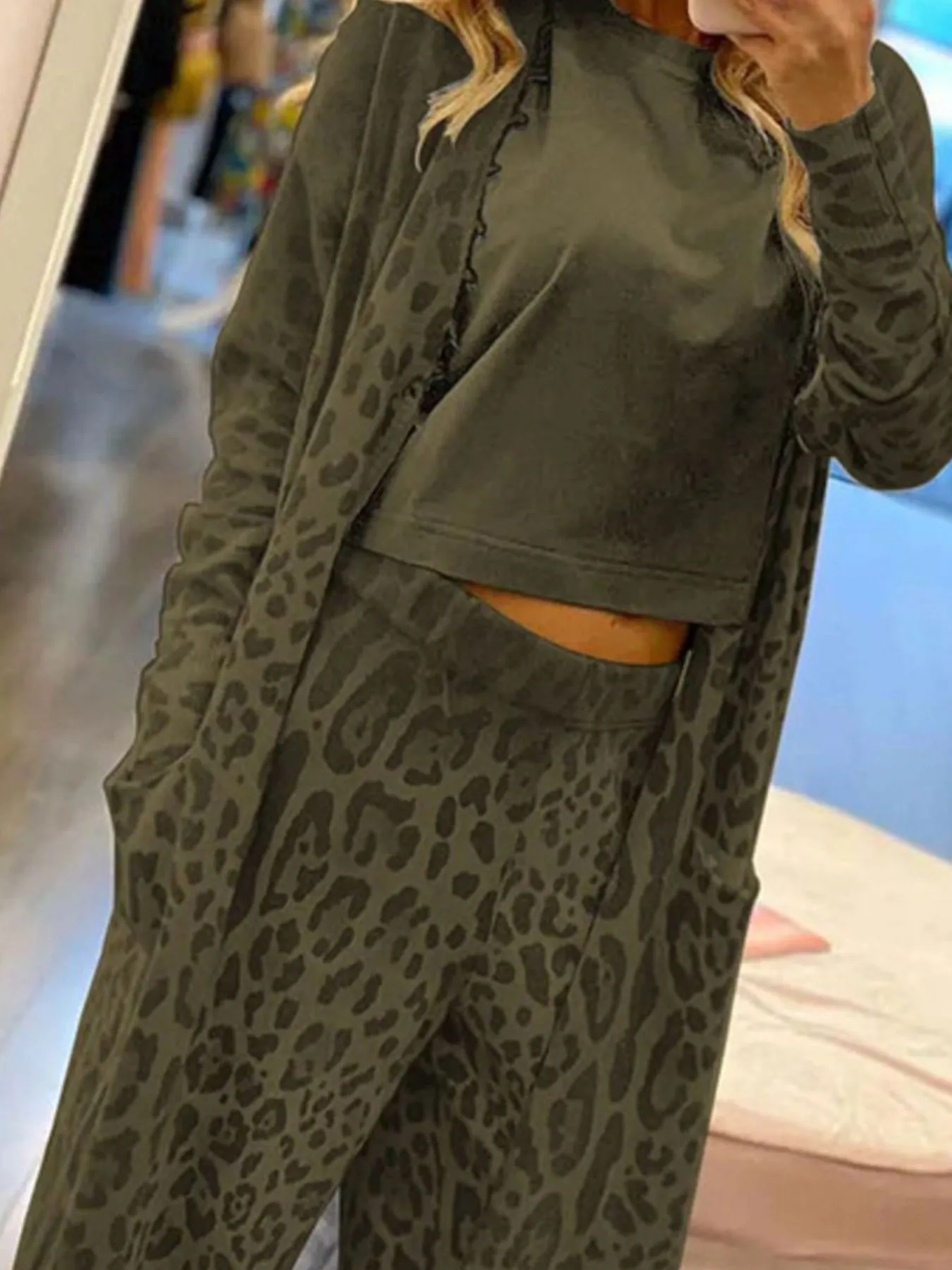 Leopard Cardigan and Pants Set - Image 6