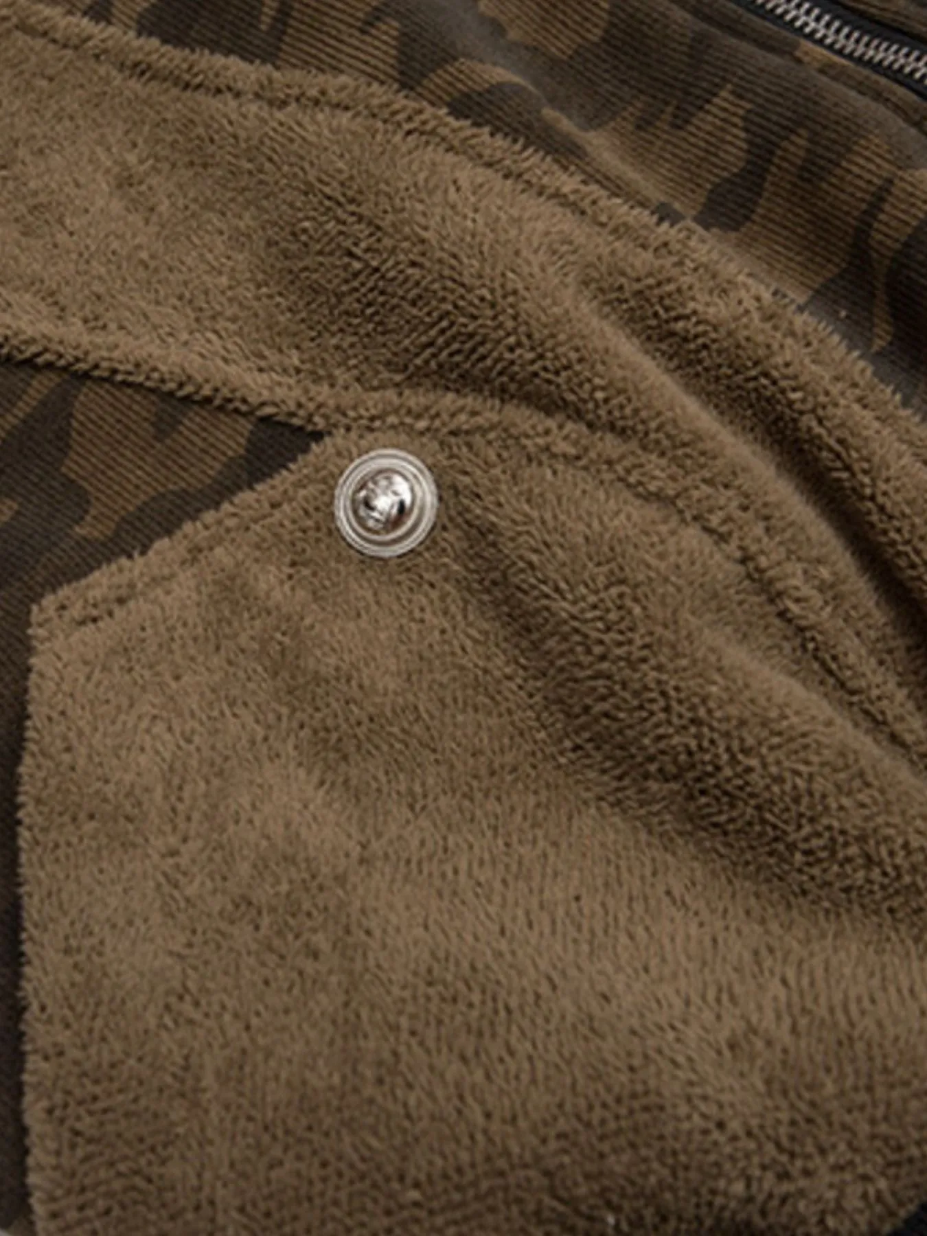 Men's Camouflage Faux Fur Hood Jacket - Image 6