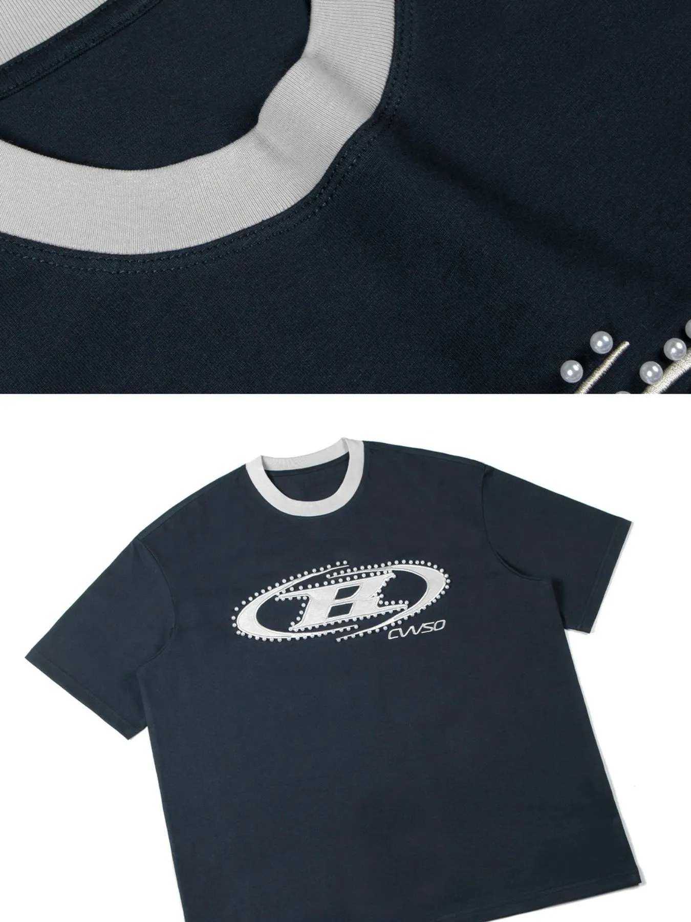 Men's Pearl Detail Short Sleeve T-Shirt - Image 3