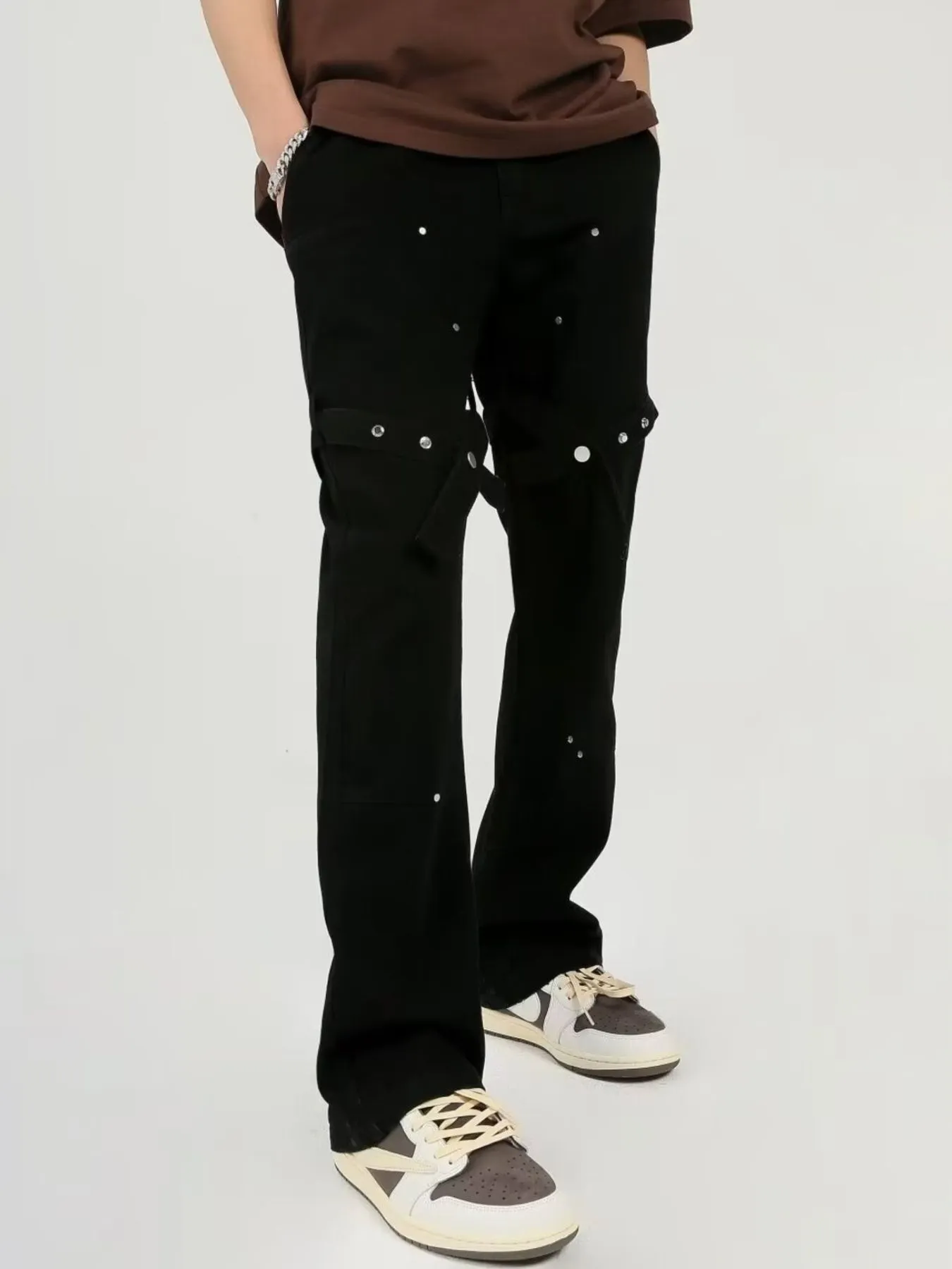 Men's Plus Size Studded Cargo Pants - Image 3