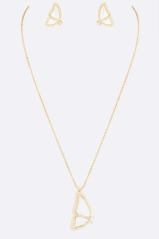 Butterfly Pendant Necklace Set - Image 3
