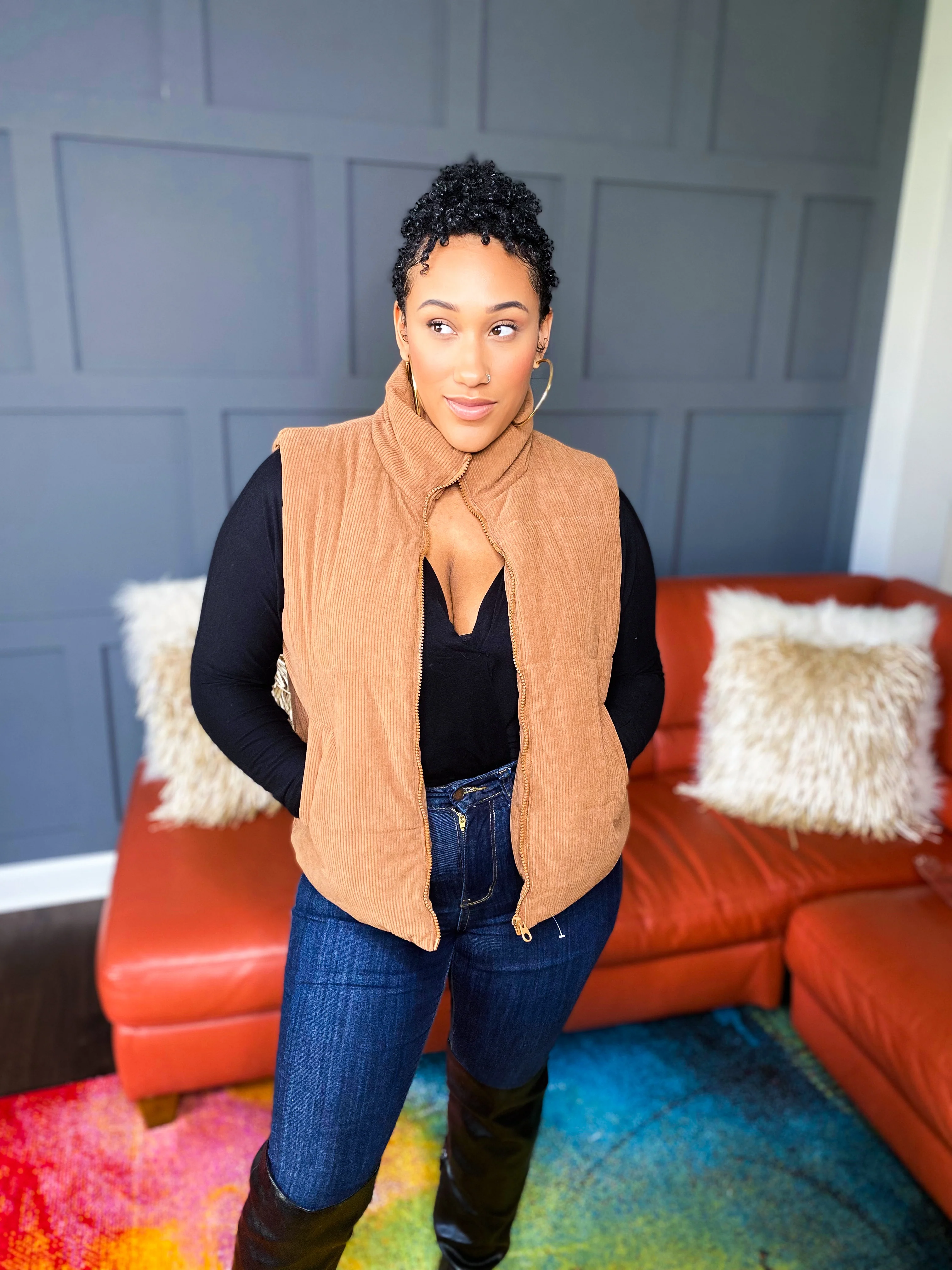 Corduroy Puffer Vest(Multiple Colors) - Image 3