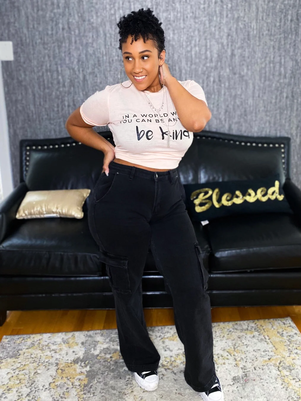 Risen High Rise Wide Leg Cargo Jeans - Image 3