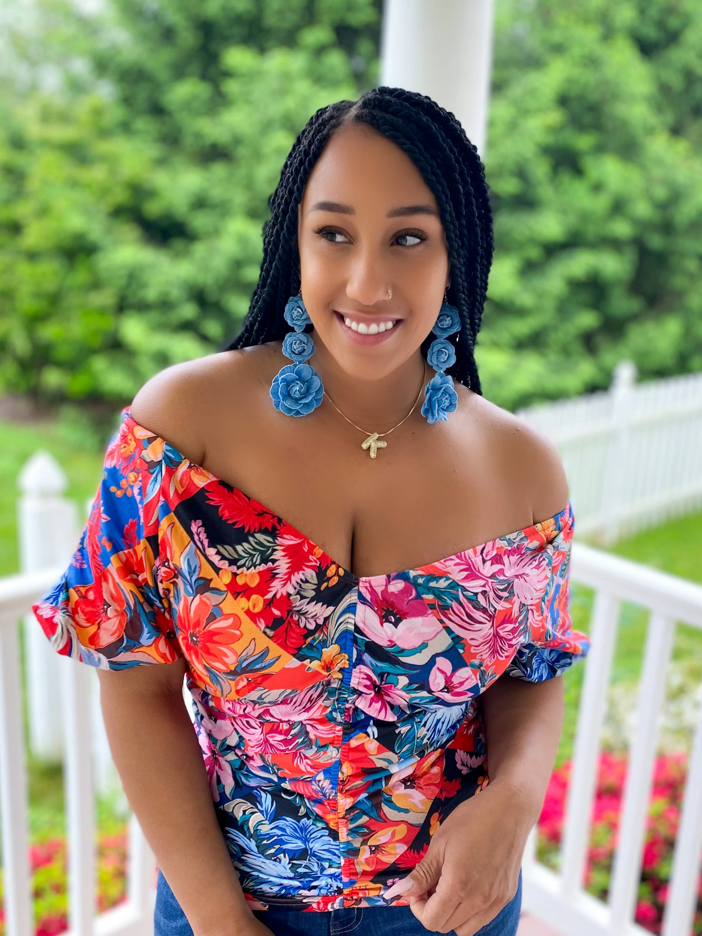 Vibrant Print Ruched Top - Image 3