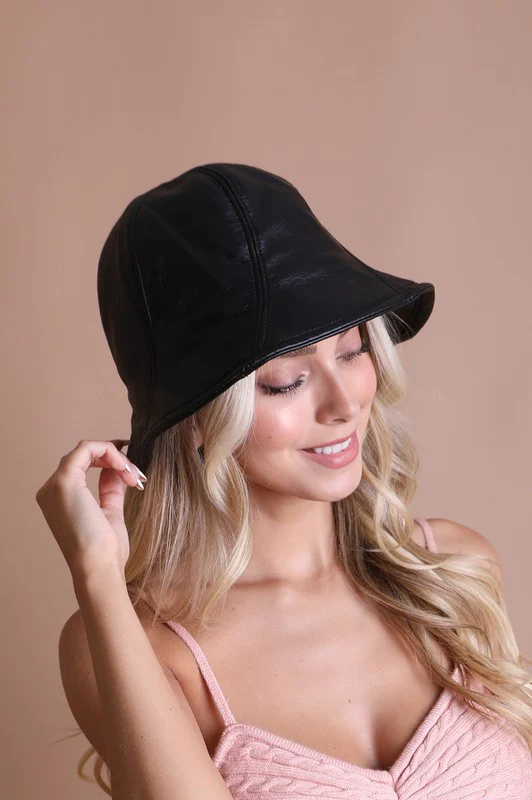 Vegan Leather Bucket Hat - Image 4