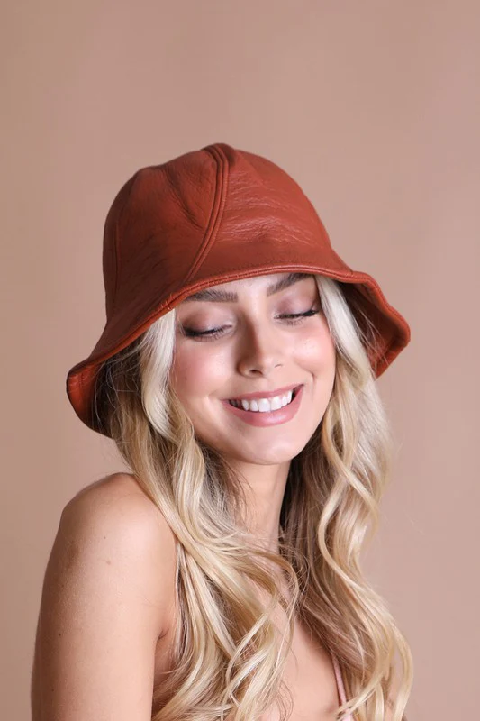 Vegan Leather Bucket Hat - Image 8