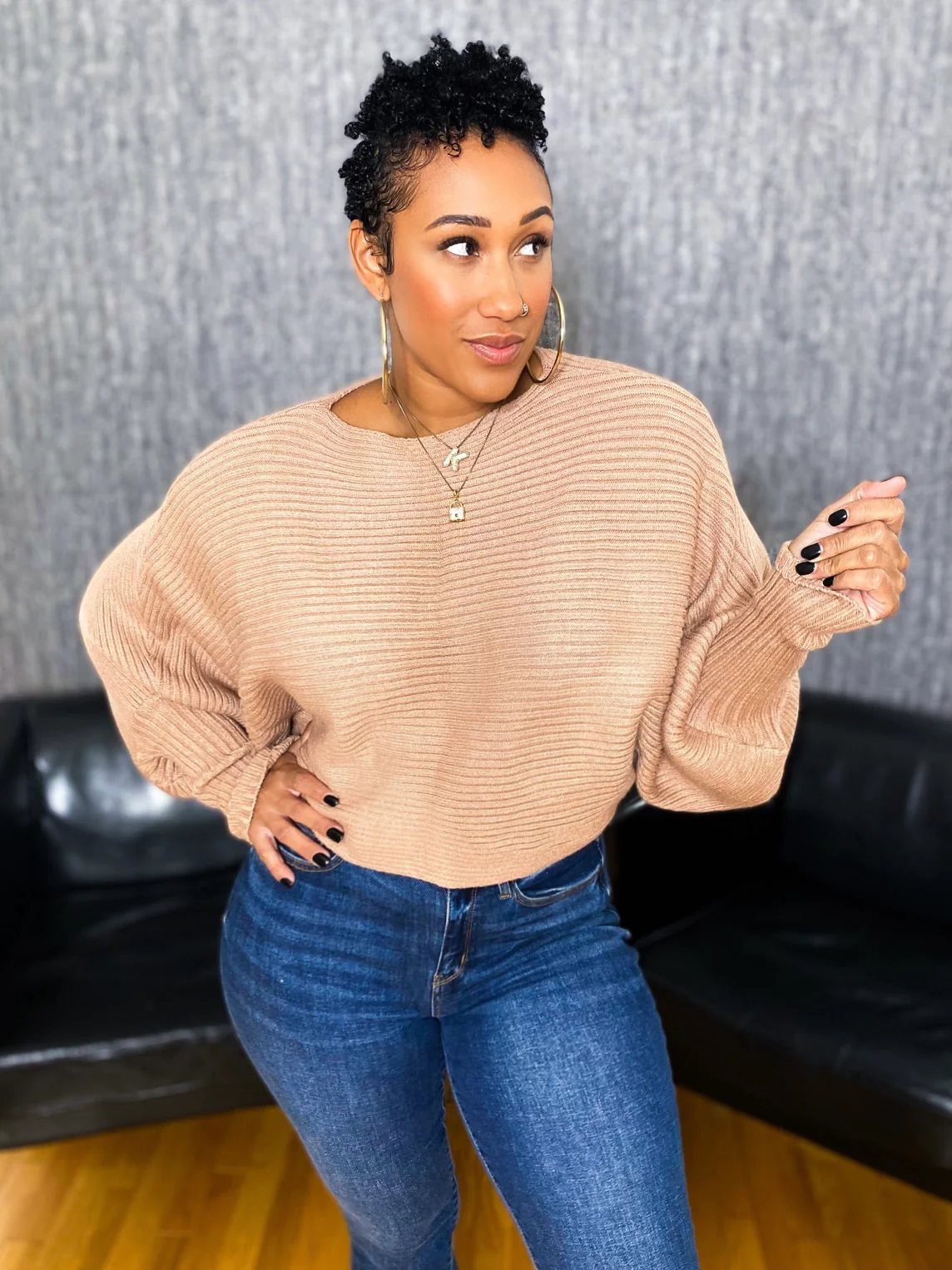 Classy Ribbed Dolman Sleeve Sweater(Multiple Colors) - Image 3