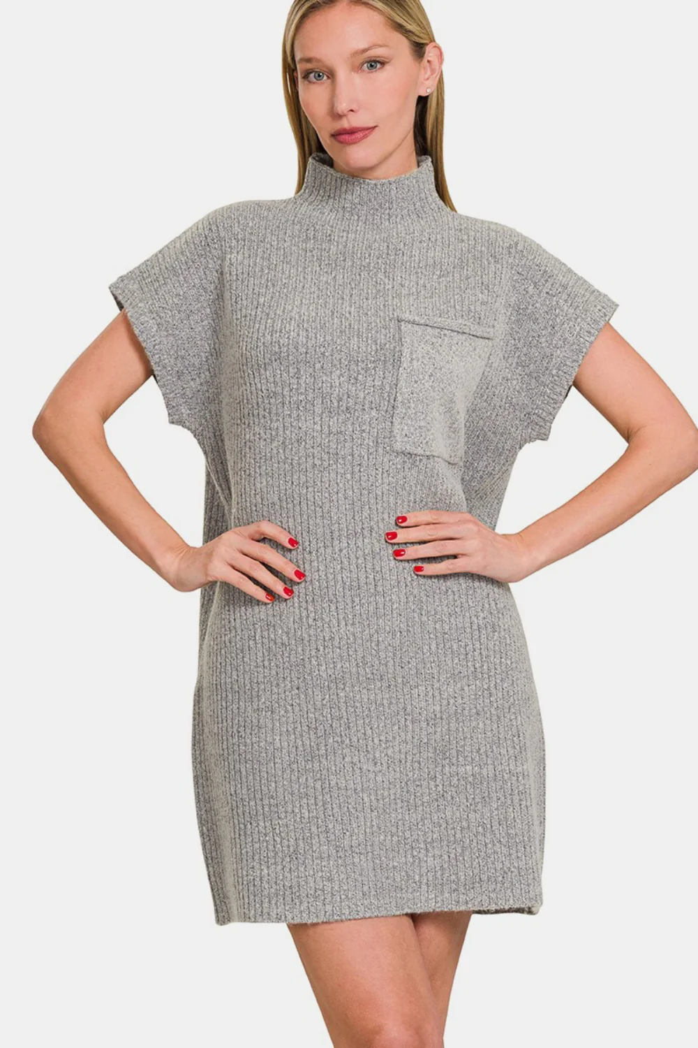 Out on the Town Ribbed Sweater Dress - Image 4